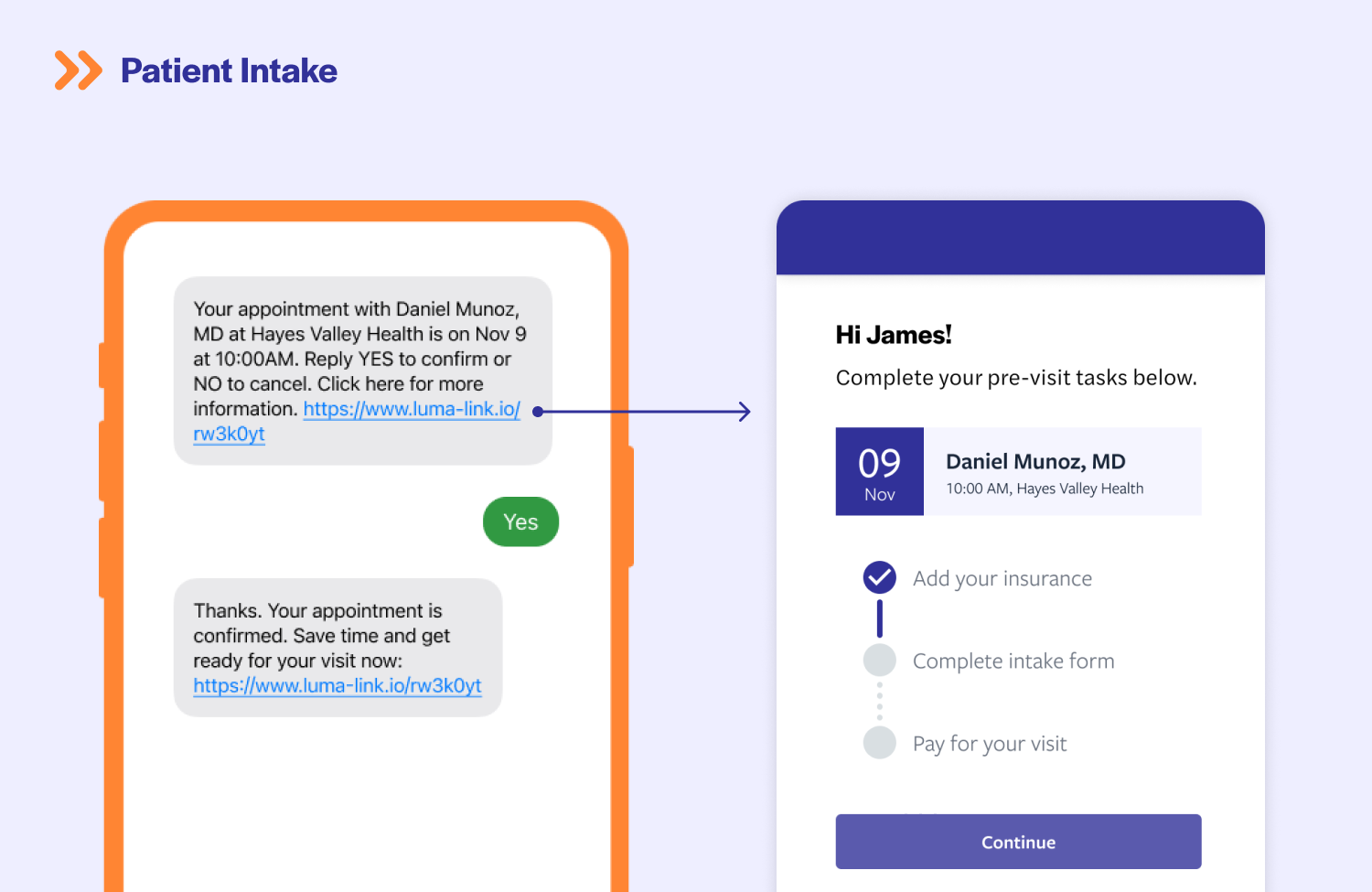 screenshot of Luma Health